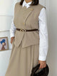 Vest and Skirt Set Beige