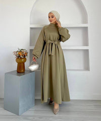 Zara Scuba Dress Khaki